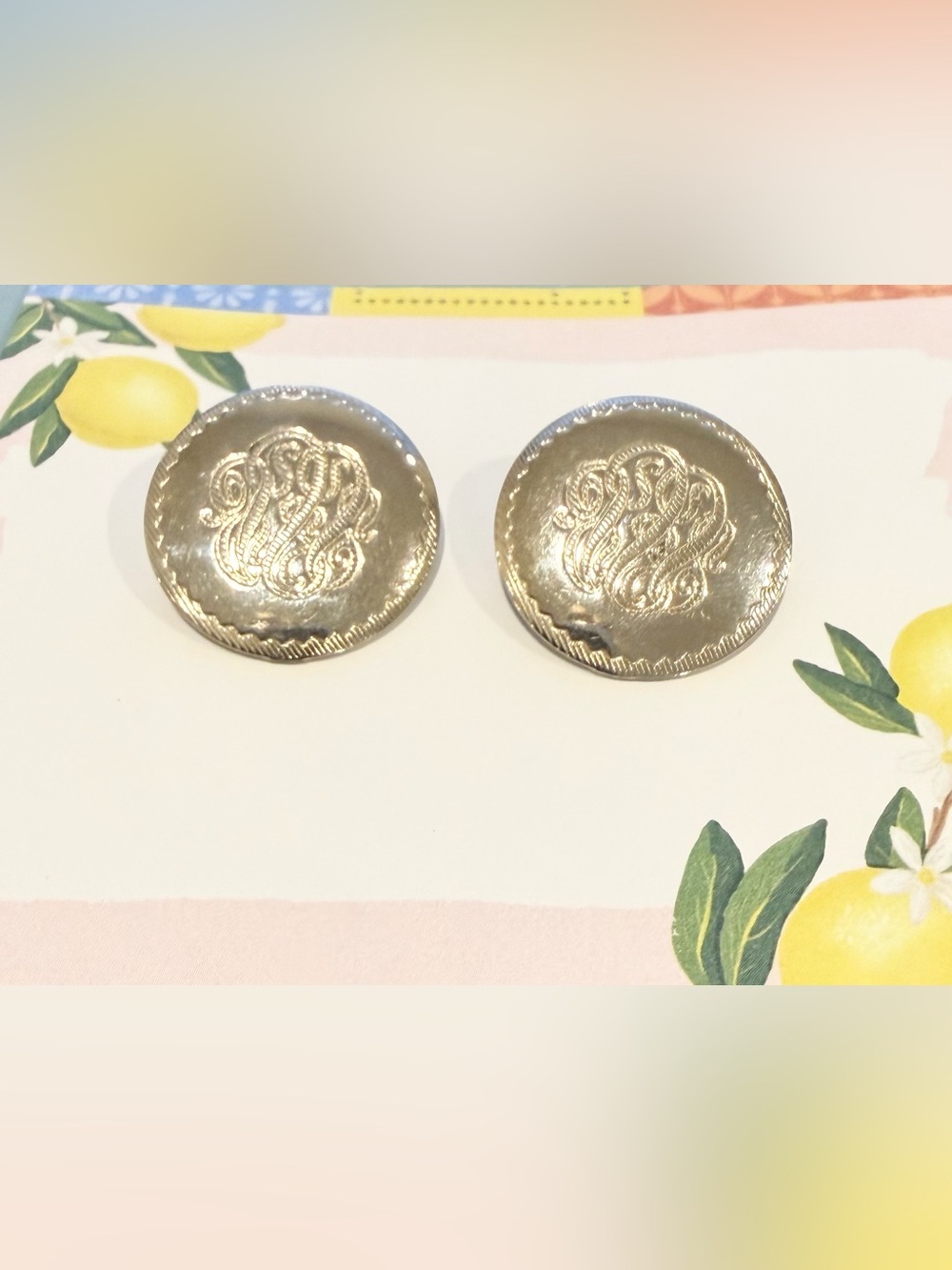 Vintage Silver Tone Clip-On Earrings | Ornate Etched Statement Earrings